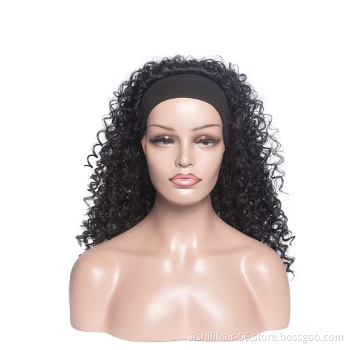 Aishili headband wig  wholesale synthetic fiber body wave wig headband black headband wigs for black women